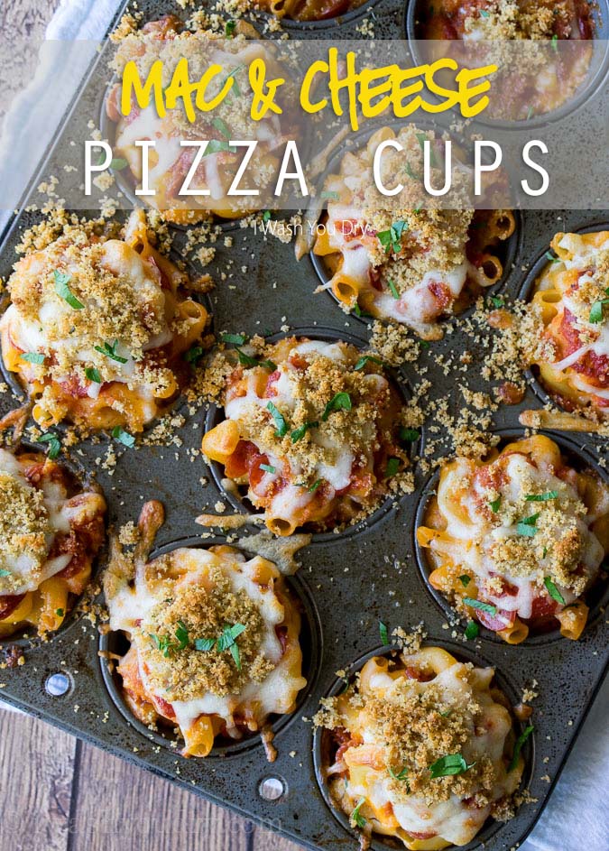 Mac and Cheese Pizza Muffin Cups!