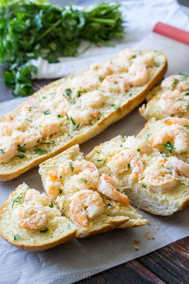 Shrimp Scampi Garlic Bread Pizza | I Wash You Dry