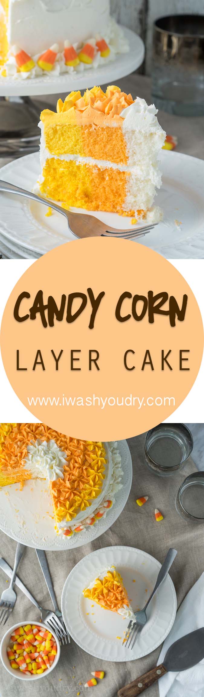 This Candy Corn Layer Cake is such a fun treat to make for Halloween! I love the unique layers!