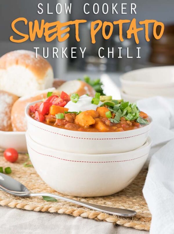 Slow Cooker Sweet Potato Turkey Chili I Wash You Dry