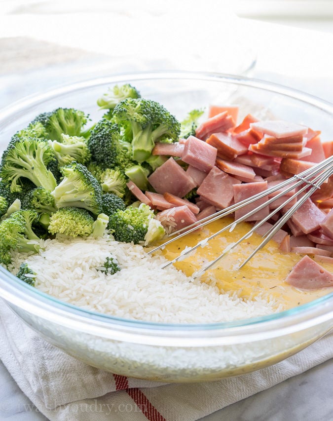 Cheesy Leftover Ham and Rice Casserole | I Wash You Dry