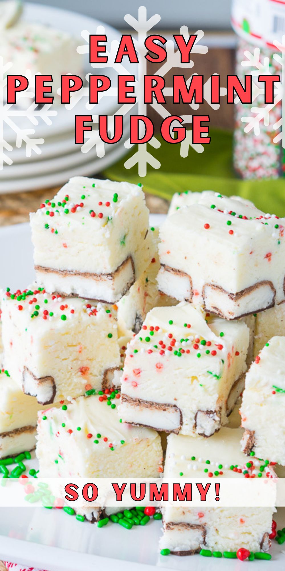 White Chocolate Peppermint Pattie Fudge - I Wash You Dry