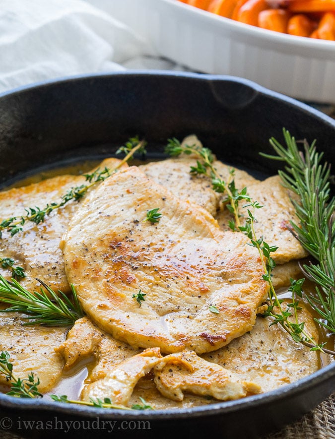 Turkey Cutlets with Rosemary and Thyme - Delicious Little Bites