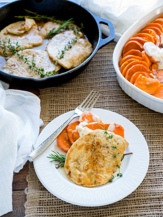 I can't believe how quick these Rosemary and Thyme Turkey Breast Cutlets came together. My whole family loved these! I love how it uses just one skillet! 