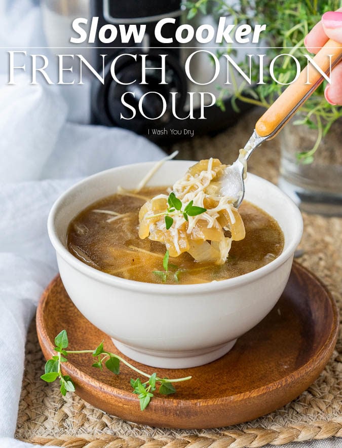 Not only is this Slow Cooker French Onion Soup easy to prepare, but it's also on the healthy side! Perfect for keeping my resolutions and still being able to enjoy my favorite comfort foods!