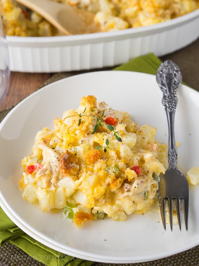 Cheesy Chicken Potato Casserole - I Wash You Dry