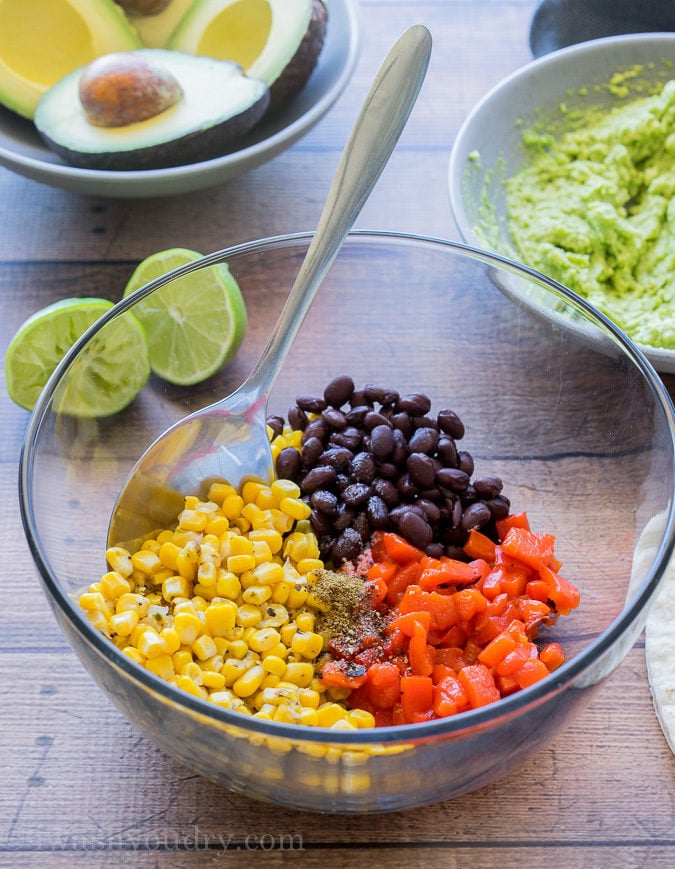 These Fire Roasted Corn and Avocado Bites are a super quick and easy snack or appetizer. Perfect party food! 