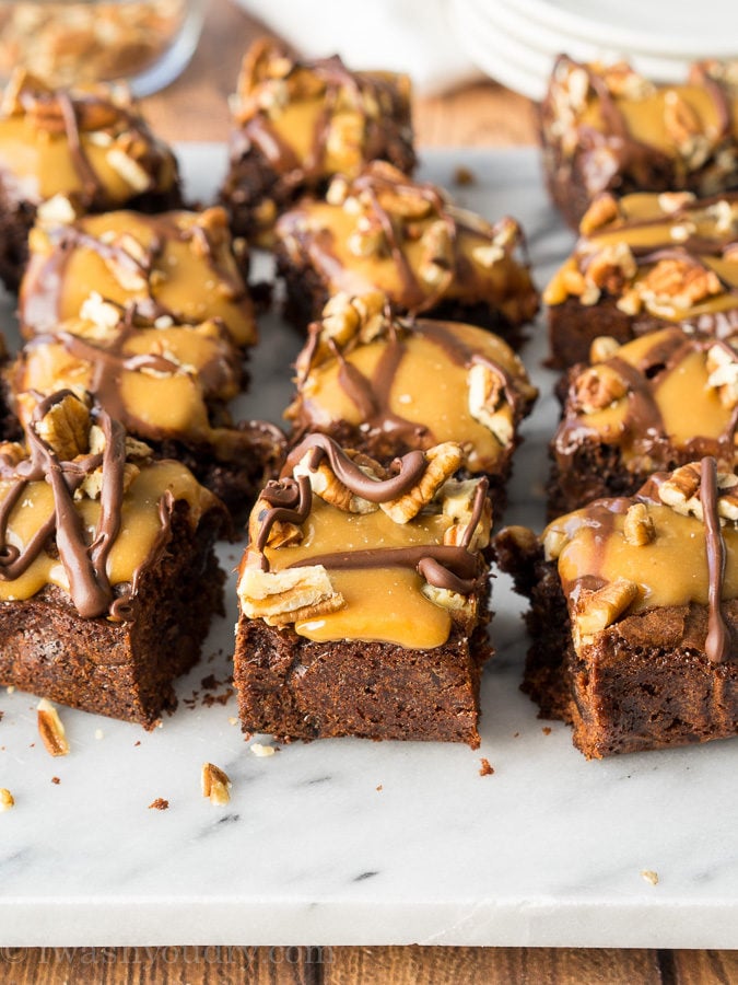 OMG! My husband asked me to make these Fudge Ripple Pecan Brownies two times before he even finished his first one! So good and so easy!