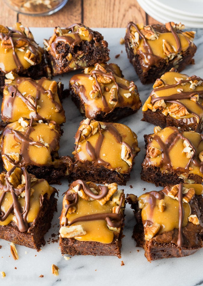 OMG! My husband asked me to make these Fudge Ripple Pecan Brownies two times before he even finished his first one! So good and so easy!