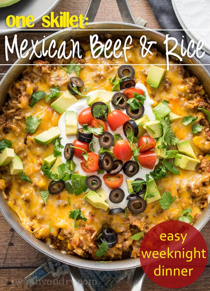 Cheesy Taco Rice Skillet - I Wash You Dry