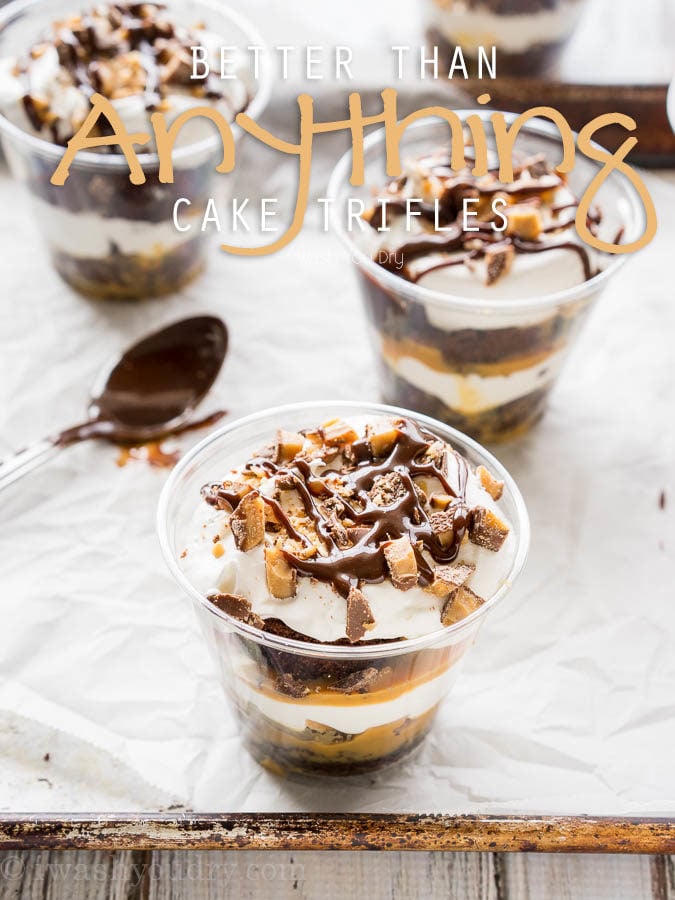 These Better Than Anything Cake Trifles are perfect for parties!!