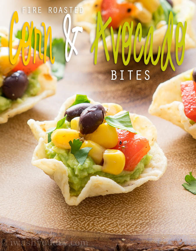 These Fire Roasted Corn and Avocado Bites are a super quick and easy snack or appetizer. Perfect party food! 