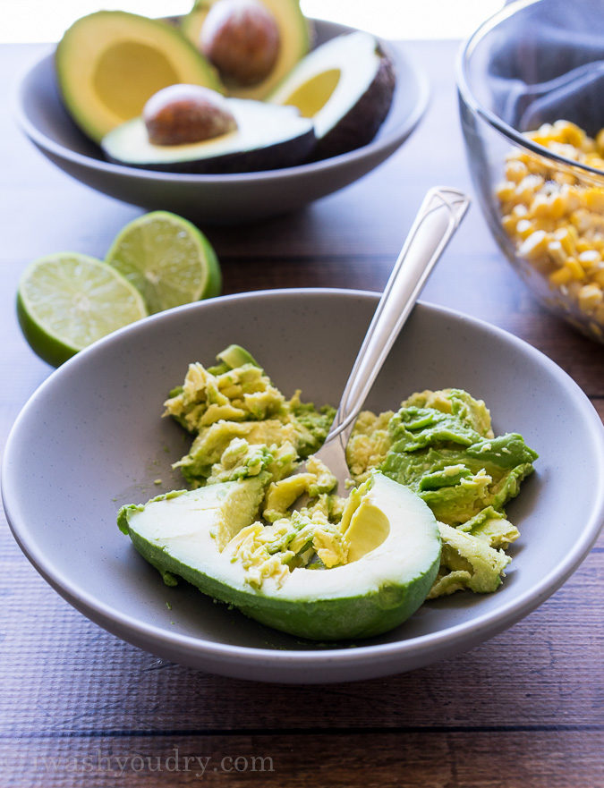 These Fire Roasted Corn and Avocado Bites are a super quick and easy snack or appetizer. Perfect party food! 