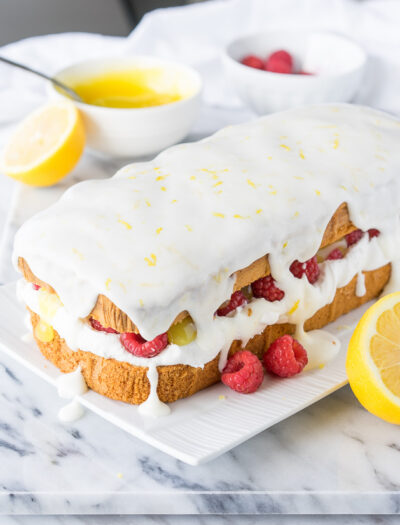 Come to mama! This Lemon Raspberry Stuffed Pound Cake is such an easy dessert recipe and tastes phenomenal!