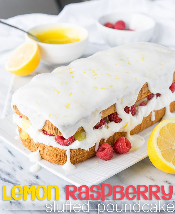 Come to mama! This Lemon Raspberry Stuffed Pound Cake is such an easy dessert recipe and tastes phenomenal! 