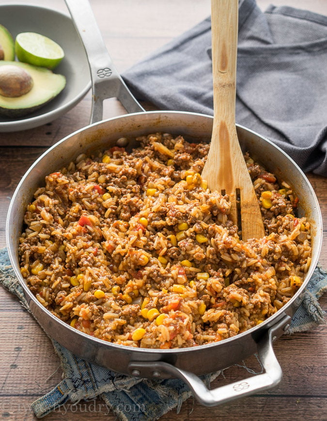 One Skillet Mexican Beef and Rice | I Wash You Dry