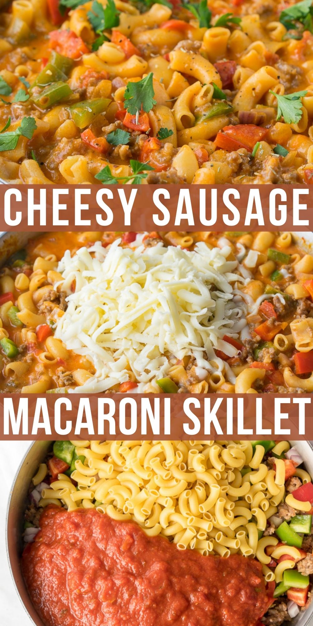 Cheesy Sausage and Macaroni Skillet - I Wash You Dry