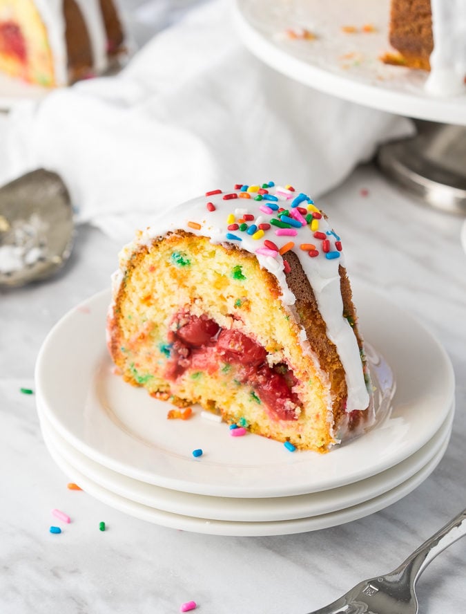 Confetti Bundt Cake - She's Almost Always Hungry