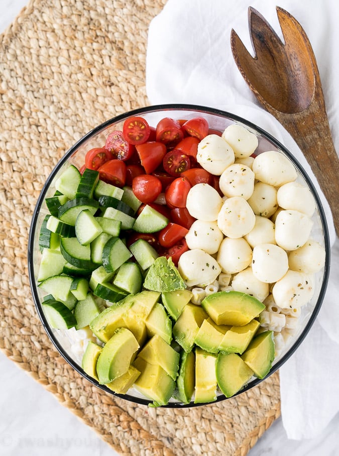 Avocado Caprese Pasta Salad I Wash You Dry 9878