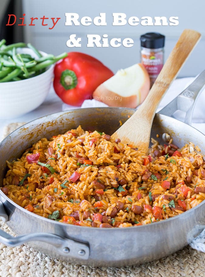 I'm in love with this one skillet Red Beans and Rice! It's a super quick side dish recipe, but can easily be turned into a main course by adding sliced andouille sausage! 