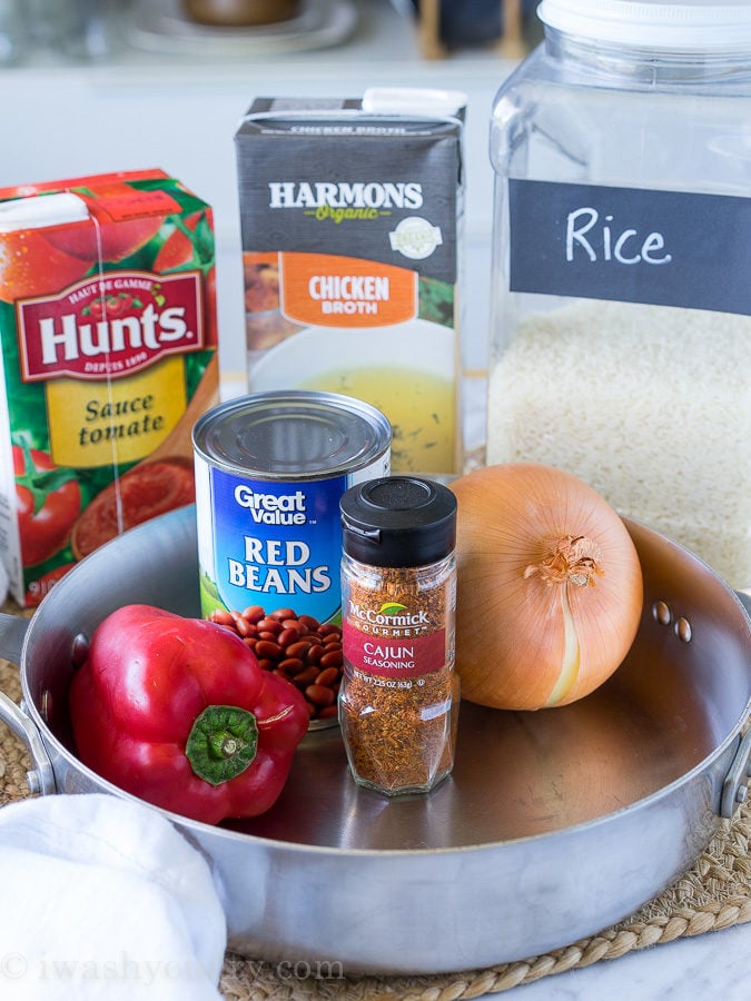 I'm in love with this one skillet Dirty Red Beans and Rice! It's a super quick side dish recipe, but can easily be turned into a main course by adding sliced andouille sausage! 