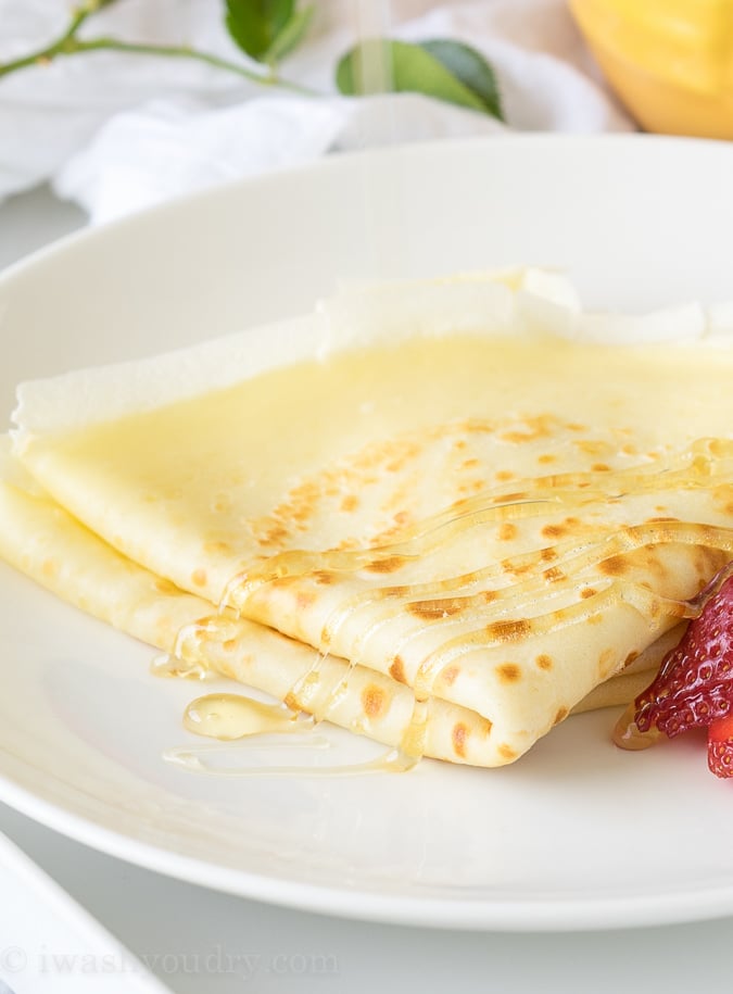 These Honey Butter Crepes are super simple to make and are filled with soft butter then drizzled with sweet honey. Perfect for breakfast in bed!