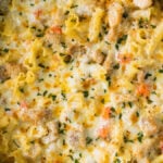 WOW! This Creamy Cajun Chicken Pasta Skillet is filled with tender chicken and pasta in a creamy, zesty sauce!