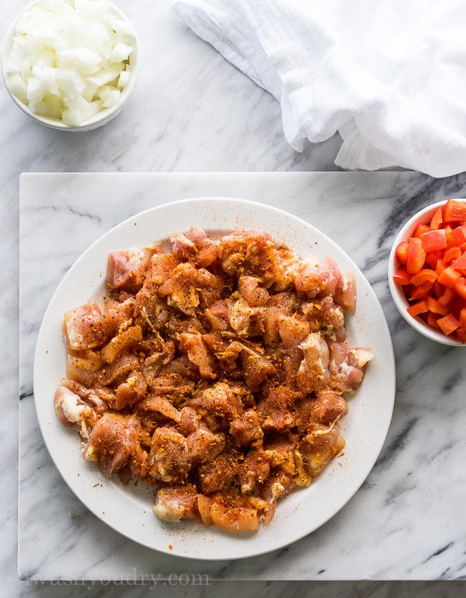 This Cajun Chicken Pasta Skillet is creamy, cheesy and slightly spicy ! This easy dinner recipe is made in just one skillet too!