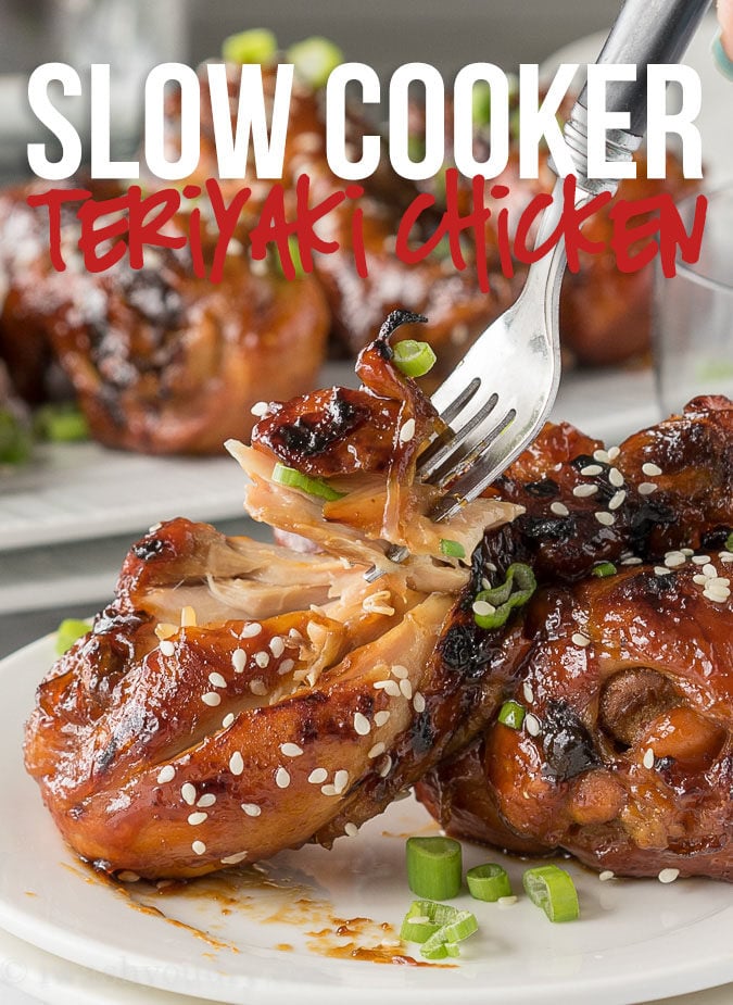 This Slow Cooker Teriyaki Chicken recipe is fall apart tender and the homemade teriyaki sauce is out of this world!
