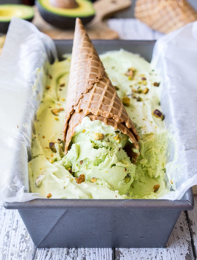 Wow! you can not believe how creamy this NO CHURN Avocado Pistachio Ice Cream is! You can't taste the avocado, it just makes the ice cream extra creamy!