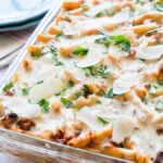 I love this Freezer Friendly Baked Ziti recipe! It's perfect for dinners in a pinch or for taking to others in need!