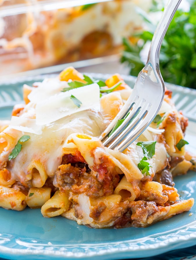 I love this Freezer Friendly Baked Ziti recipe! It's perfect for dinners in a pinch or for taking to others in need!