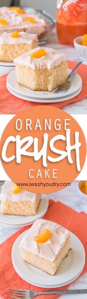 This Orange Crush Cake is a super simple dessert recipe that is infused with Orange Crush Soda! Perfect for pot lucks and kids!