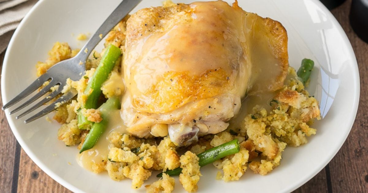 Chicken and Stuffing Skillet - I Wash You Dry