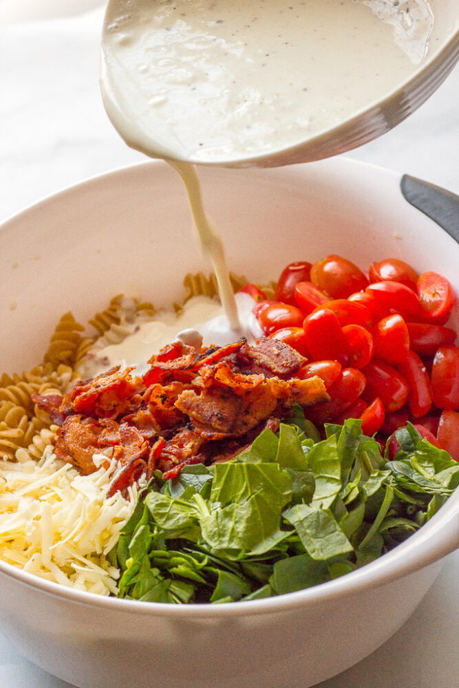 Creamy BLT Pasta Salad I Wash You Dry