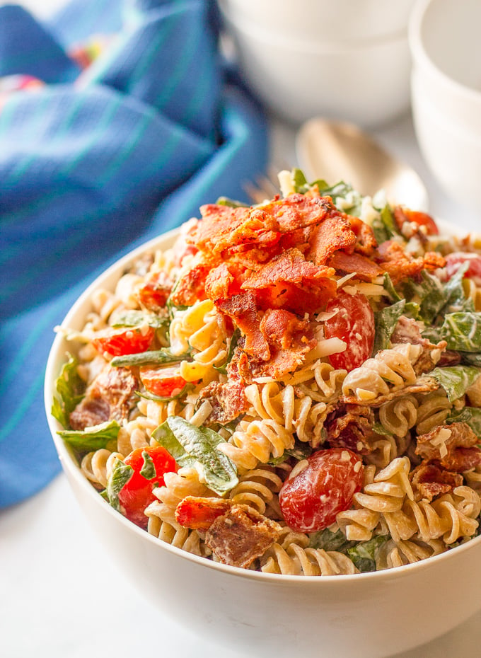 Creamy BLT Pasta Salad | I Wash You Dry