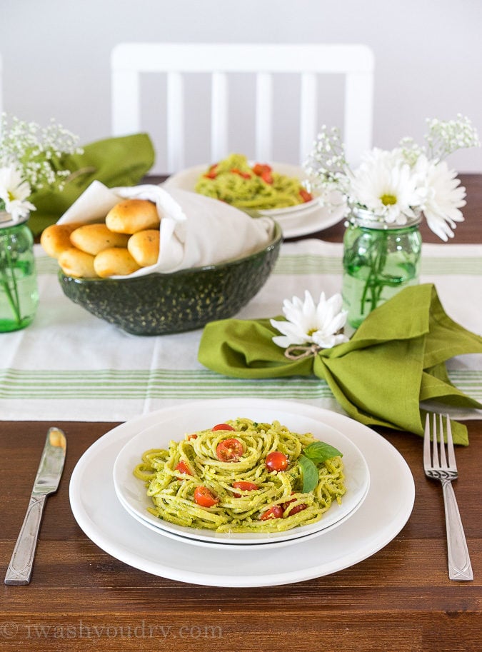 This Avocado Pesto Pasta is a super creamy and fresh pasta dish that always receives rave reviews!