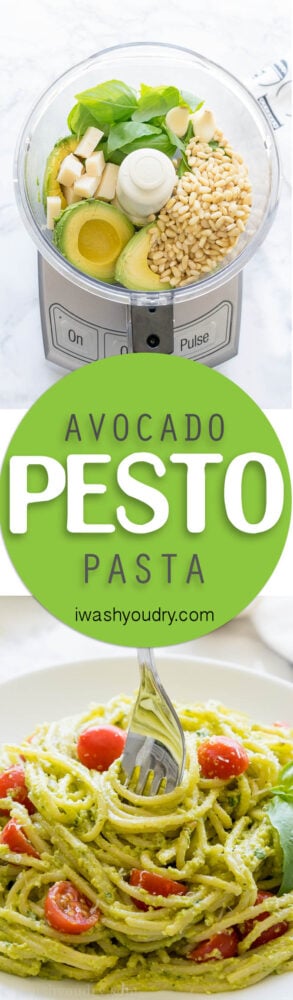 This Avocado Pesto Pasta is a super creamy and fresh pasta dish that always receives rave reviews!