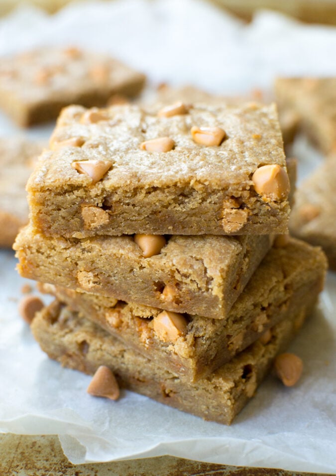 These Butterscotch Blondies are a super easy treat that's mixed up in just one bowl! 