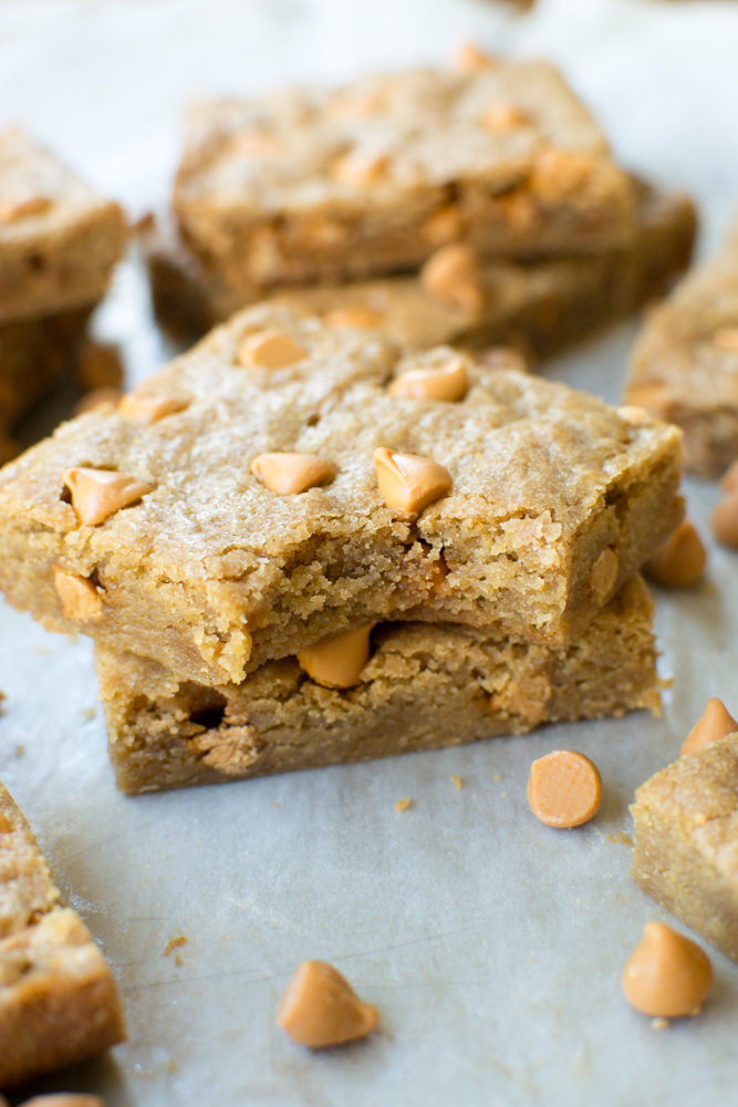 These Butterscotch Blondies are a super easy treat that's mixed up in just one bowl! 