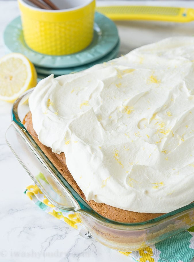 If you're a lemon fan, this dessert is for you! This Lemon Bar Magic Cake has three delicious and easy desserts in one! Lemon bars on the bottom, moist cake in the middle and a super easy lemon mousse on top! My family thoroughly enjoyed this one!