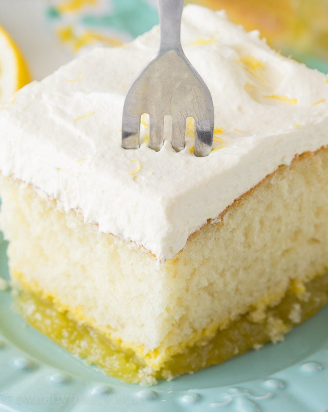 Lemon Bar Magic Cake - I Wash You Dry