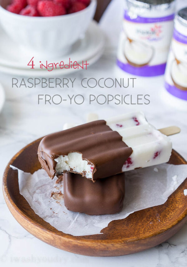 Raspberry Coconut Fro-Yo Popsicles - I Wash You Dry