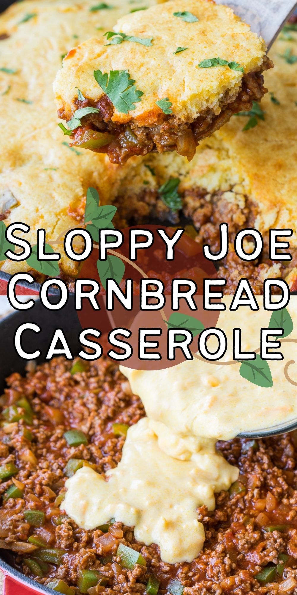 One Skillet Sloppy Joe Cornbread Casserole I Wash You Dry