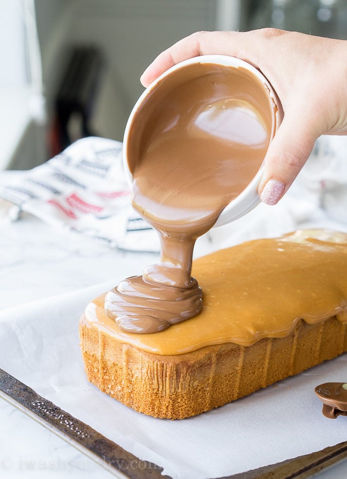 This super easy Twix Pound Cake is a quick dessert that only takes 4 ingredients!