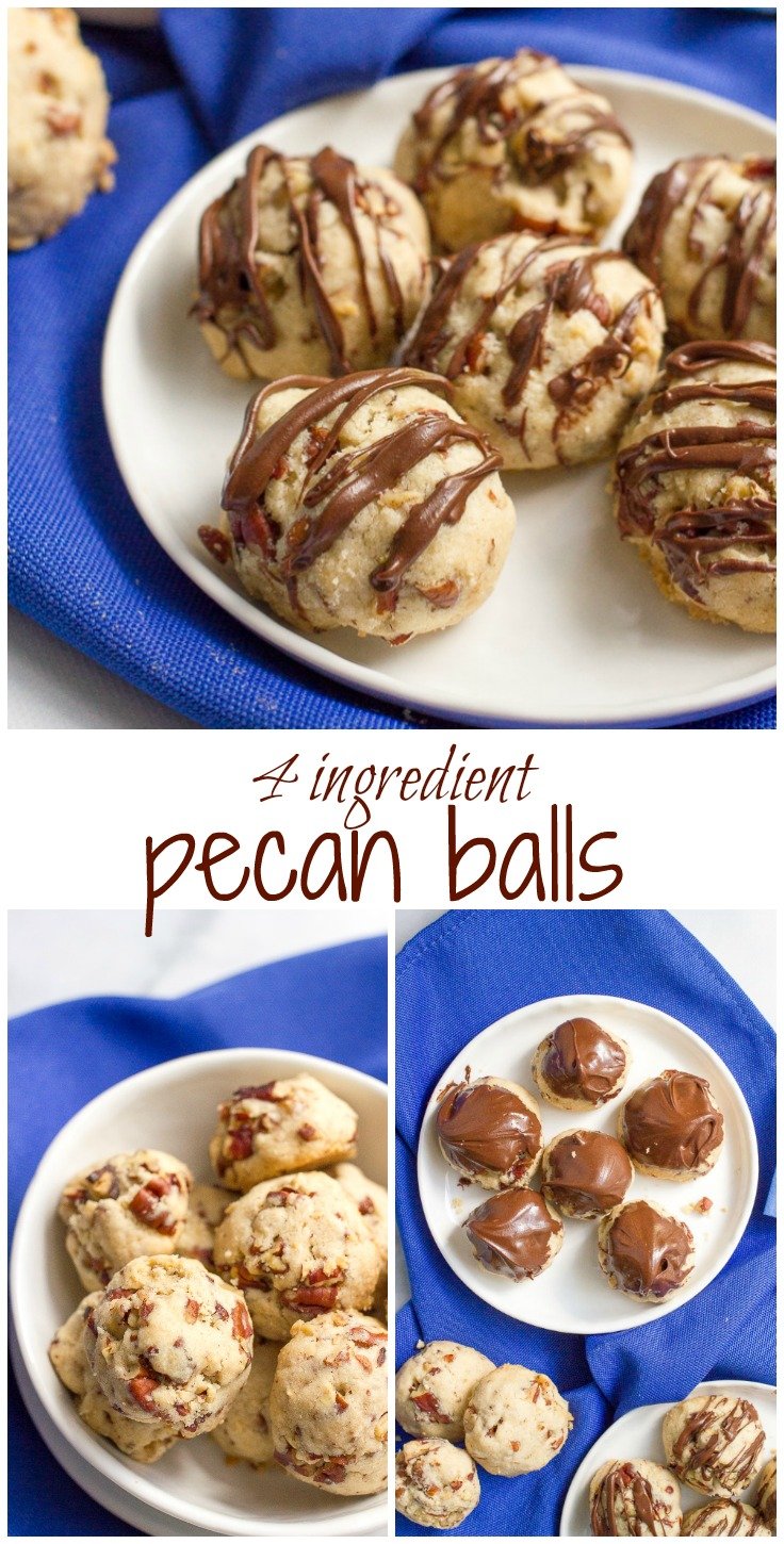 4-ingredient pecan balls (or 5, for a chocolate version!) make a great game day snack, appetizer or anytime treat!