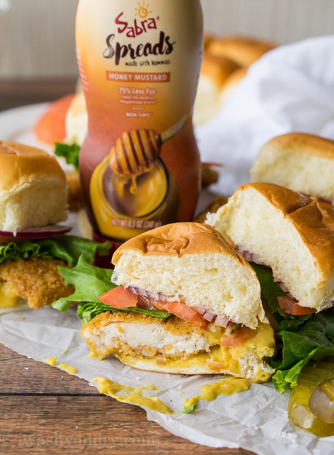 I'm obsessed with these Crispy Honey Mustard Chicken Sliders! The sweet and tangy honey mustard spread is amazing!