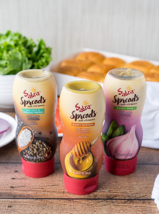 Sabra's new Spreads are made with hummus and come in three amazing flavors! Honey Mustard, Garlic and Herb and Salt and Pepper!