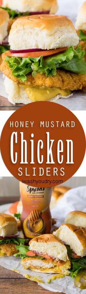 I'm obsessed with these Crispy Honey Mustard Chicken Sliders! The sweet and tangy honey mustard spread is amazing!