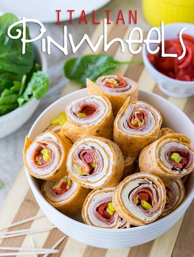 These super flavorful Spicy Italian Pinwheels are a fantastic appetizer or perfect for school lunches!